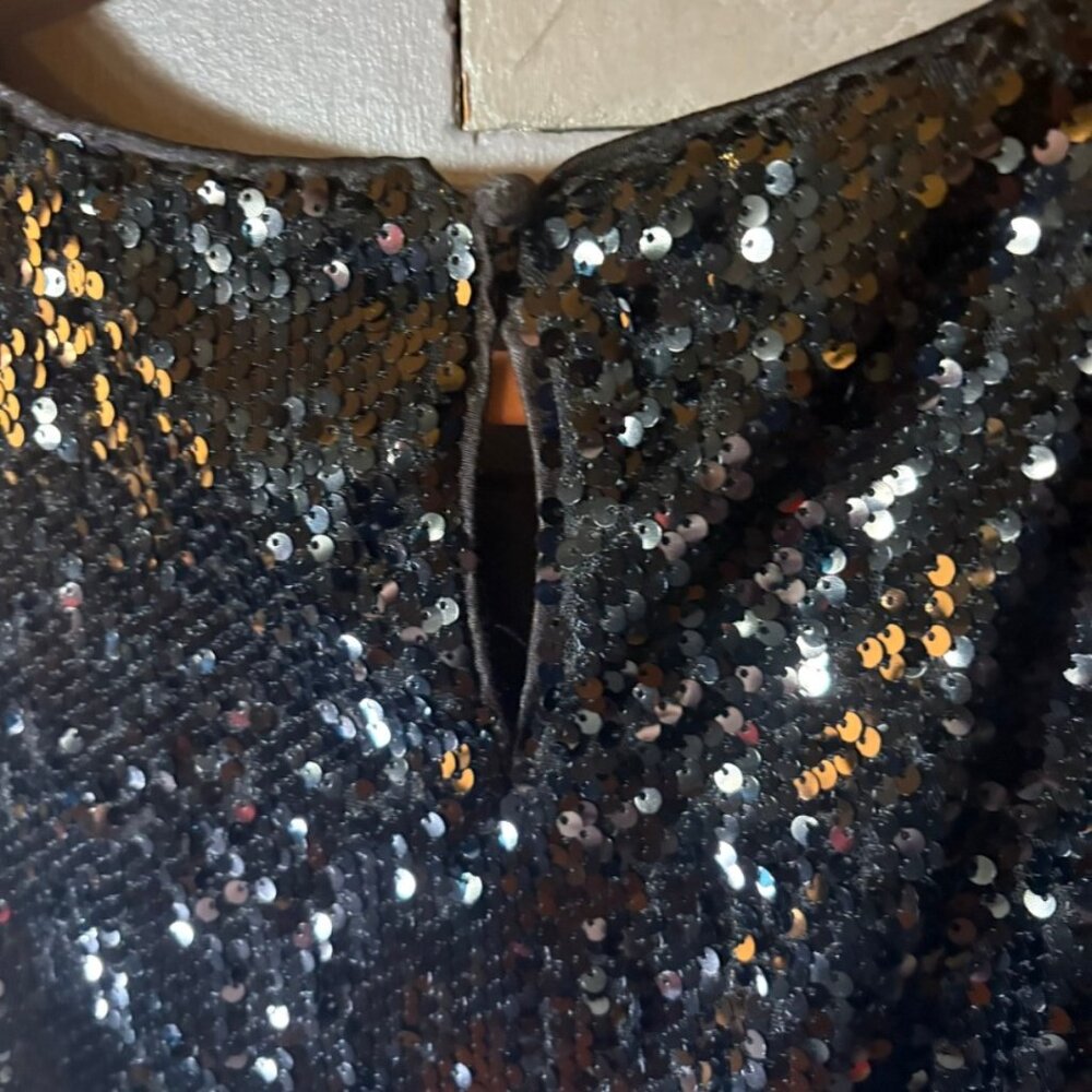 LC Lauren Conrad Black Sequin Tank Top 1X Sleeveless Party Top - Picture 7 of 8
